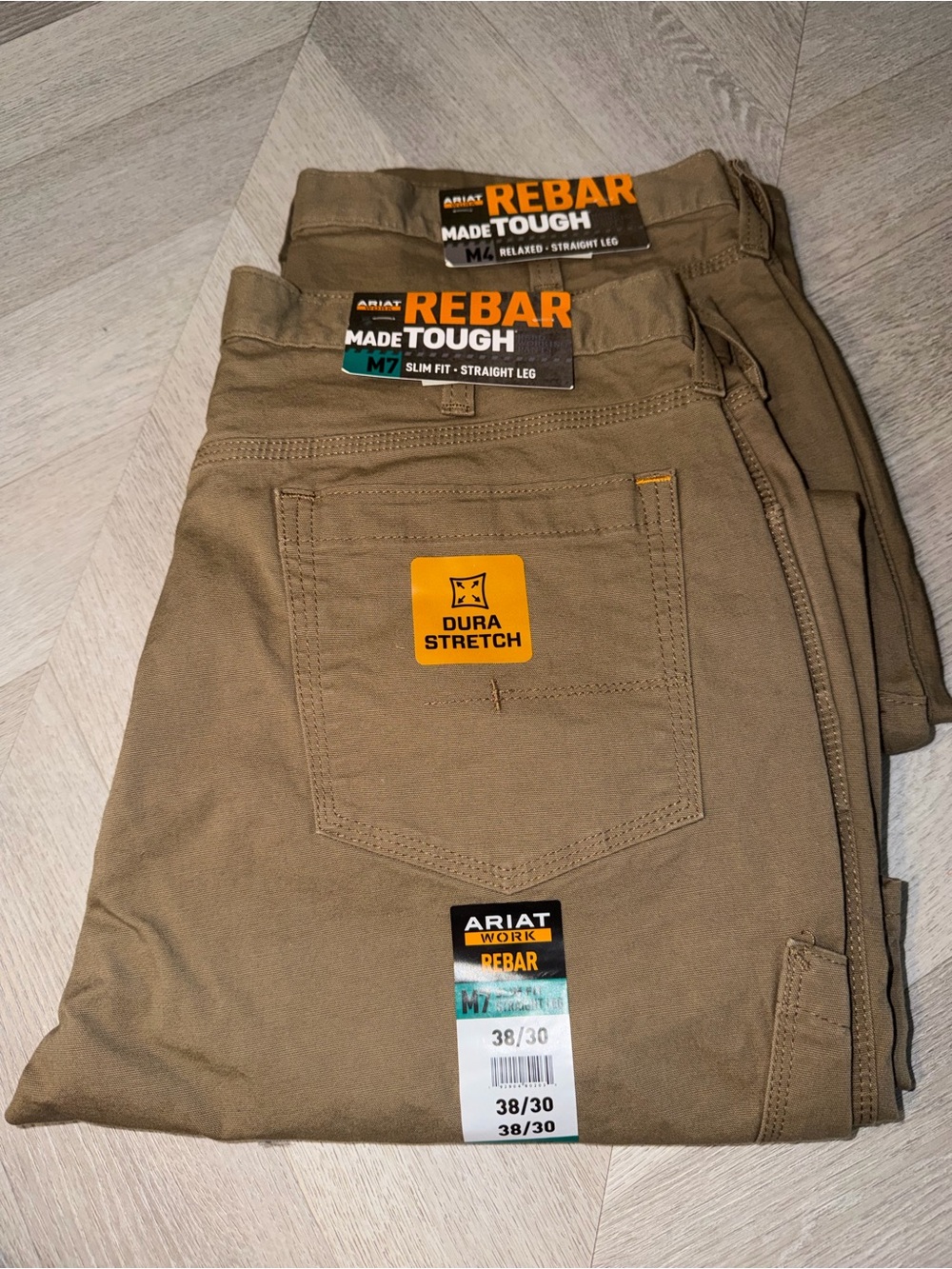 Ariat Rebar DuraStretch Work Pants - Khaki Brown 38x30
